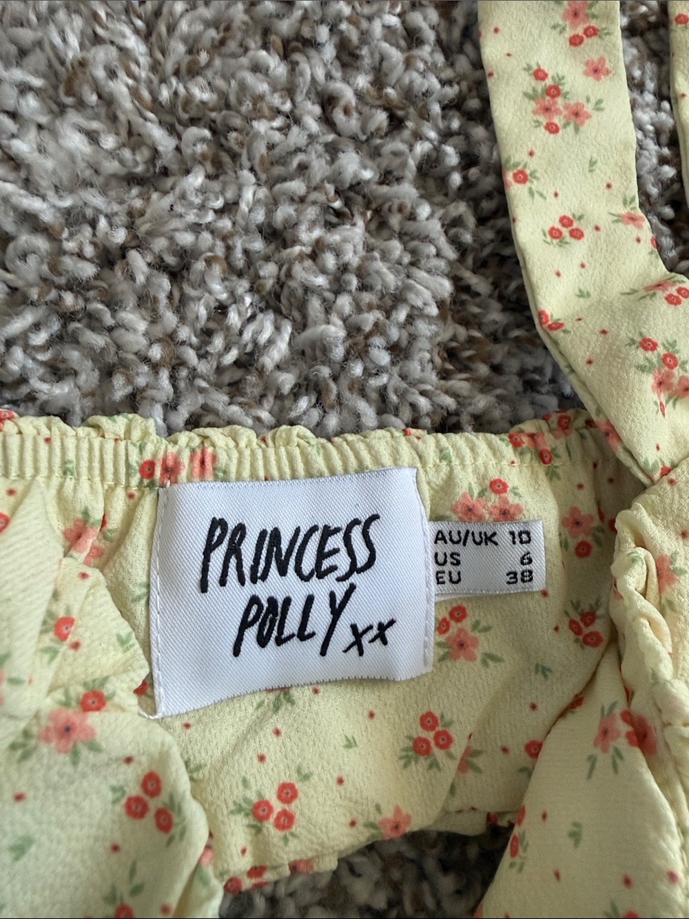 Princess Polly Pale Yellow Floral Ruched Crop Top - Picture 3 of 7
